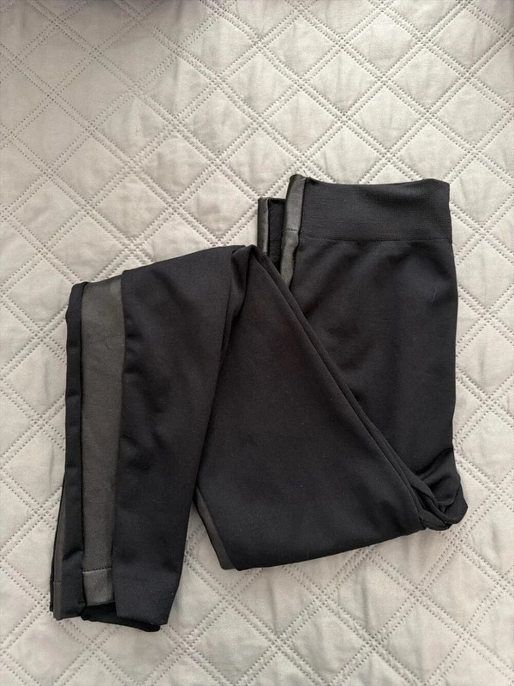 Nine West Pleather Side Stripe Seamless Leggings M/L